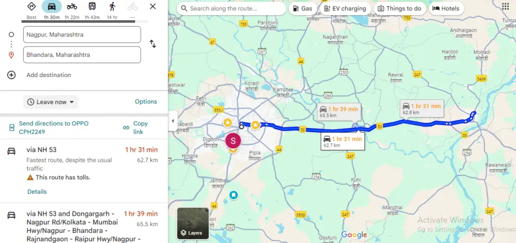 nagpur to bhandara centralindiacabs