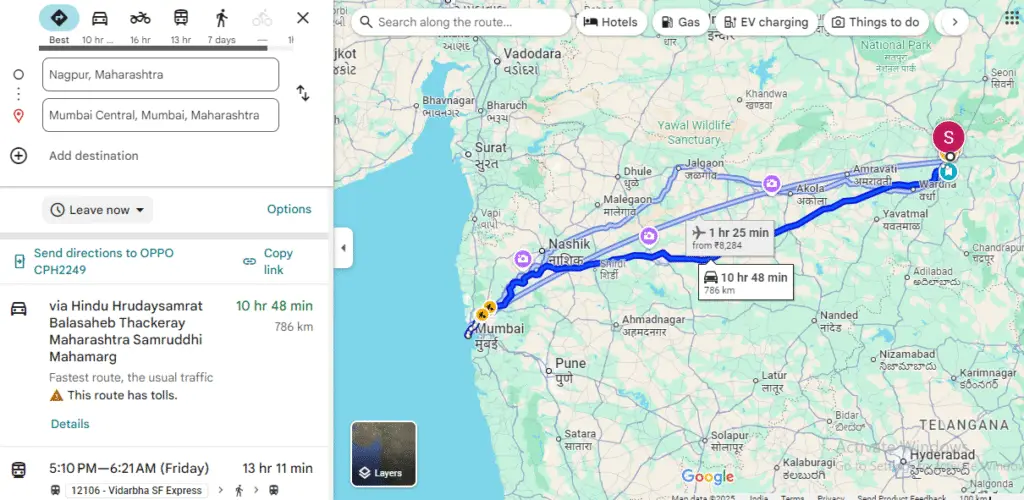 nagpur to mumbai one way taxi centralindiacabs
