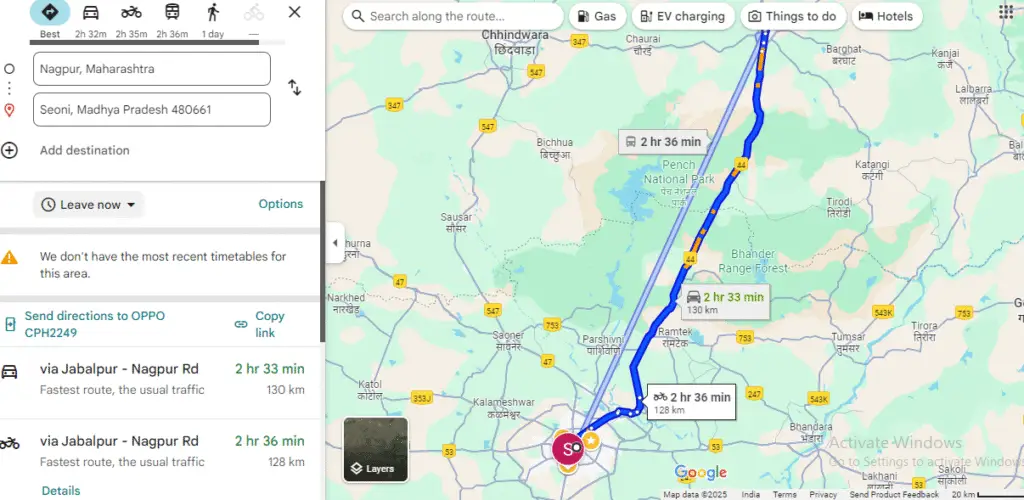 nagpur to seoni one way taxi centralindiacabs