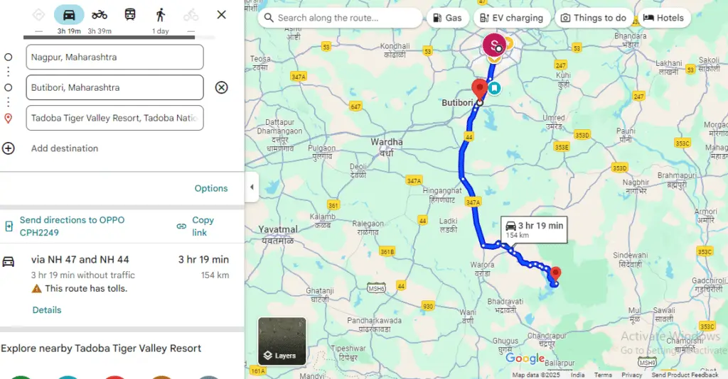 nagpur to tadoba one way taxi centralindiacabs